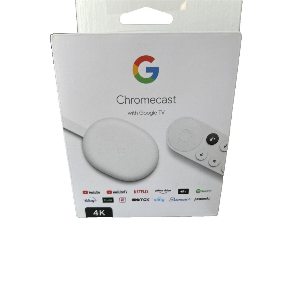 Google Chromecast w/Google TV 4K UHD Media Streamer Player Snow GA01919-US NEW